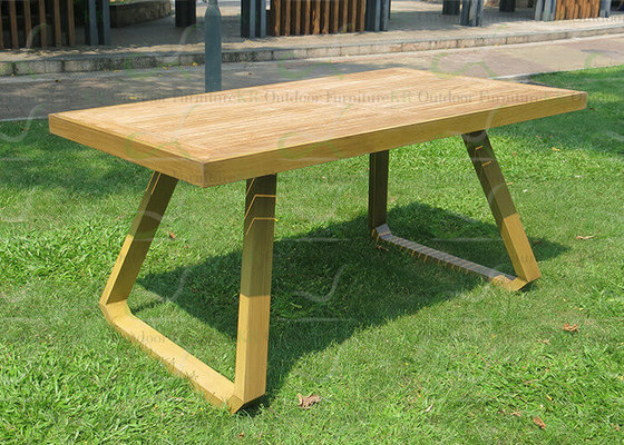 Patio Dining Tables Outdoor Teak Table Long Shape Aluminum Garden Tables