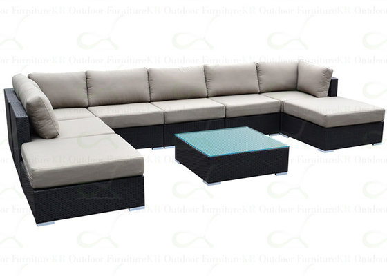 Outdoor Sofa Furniture Modular Sofa Bed L-Shape Lounge Sets 9-pieces for Garden