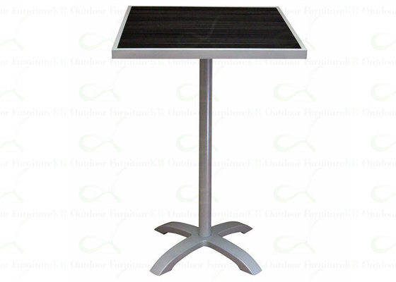 Black Aluminum Outdoor Bar Tables 24Inch 60CM Poly Lumber Outdoor High Top Table