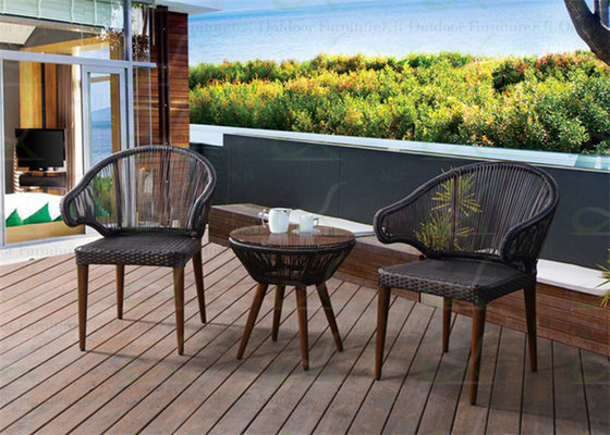 Small Balcony Furniture Rich Espresso Wicker/Rattan Outdoor Deck Furniture Hot Sell