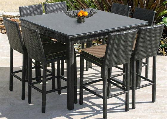 Patio Bar Sets Outside Dining Commercial Furniture Rattan/Wicker Bar Set 9-pieces