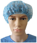 Disposable PE Shower Cap with Cherry Design in Blue