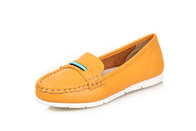 high quality yellow women slip-up leather shoes cowhide loafers brand name shoes fashion loafers designer shoes BS-L1