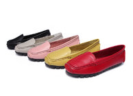 high quality pink slip-up loafers cowhide driving shoes women comfortable shoes fashion brand designer shoes BS-L2
