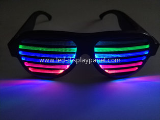 China New Style Voice-Activated LED glasses Sound activated shutter led flashing glasses with USB charger led sunglasses supplier