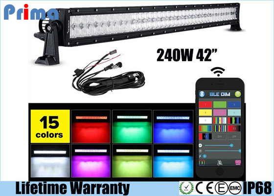 China 42 Inch 240W 5D RGB Led Car Light Bar Dance Sync With Music Spot / Flood / Combo supplier