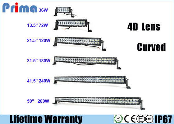 China Dual Row 4D Fish Eye 180W Curved Light Bar 120W / 240W / 288W / 300W / 312W supplier