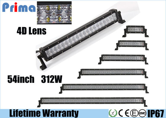 China Offroad 54 Inch Curved LED Light Bar 312 Watt Super Bright 4D Optical Lens supplier