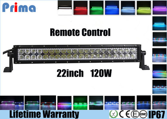 China 120W 22 Inch LED Fog Light Bar , Spot / Flood / Combo RGB Halo LED Light Bar  supplier