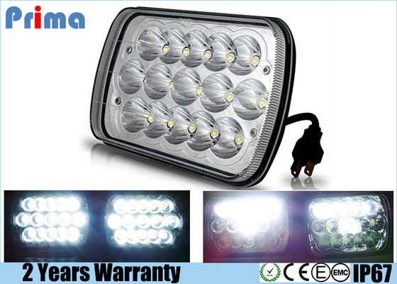 China 7 X 6 Inch LED Jeep Headlight High Low Sealed Beam H 3600 L 1600 Lumen supplier