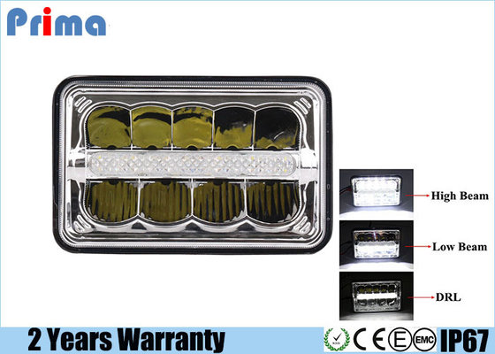 China 4X6&quot; LED Headlights Kits High Low DRL Crystal Clear Sealed Beam For Jeep Peterbilt Kenworth supplier