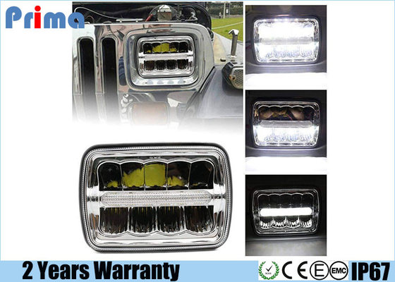 China LED Headlights 7X6 Rectangle LED Headlight Repalcement 45W Hi/Lo Beam DRL for Jeep Wrangler YJ Cherokee XJ Trucks 4x4 supplier