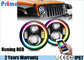 New 7 Inch Jeep Headlights Running RGB Halo with Amber Signal Bluetooth Remote Music Mode for Jeep Wrangler TJ JK supplier