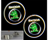 3D logo ghost shadow light for Skoda Superb octavia Fabia Octavia Roomster