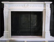 High Quality Carved Indoor Decorative White Marble Fireplace Beautiful cheap elegant natural indoor marble fireplace