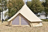 5m bell tent with chimeny hole beige color wateproof mesh and zipper door 100% cotton canvas camping