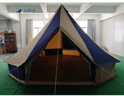 blue and beige color outdoor safari family camping bell tent