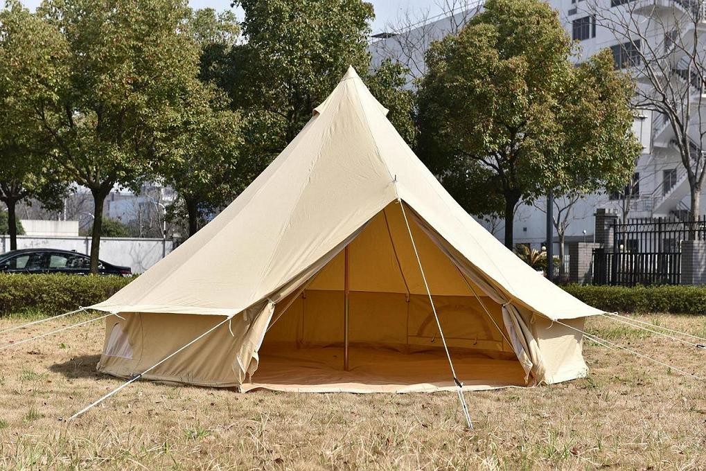 5m Ultimate bell tent with zipper door,waterproof,cotton canvas,zipper in ground sheet,mesh door