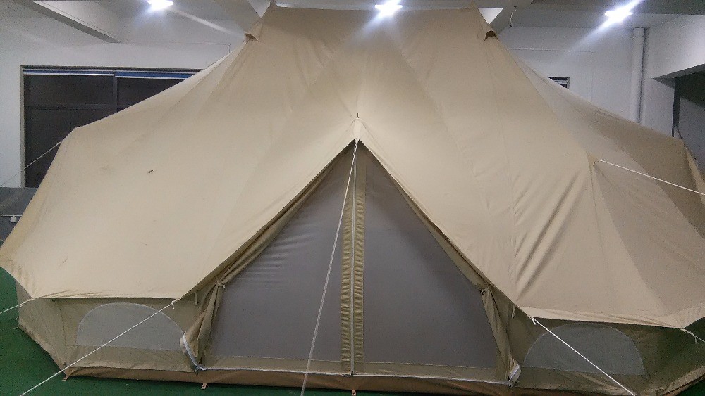 6M ultimate emperor bell tent,twin door, cotton canvas,waterproof,zipper in ground sheet