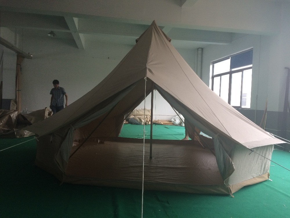 3M ultimate bell tent double door waterproof cotton canvas,zipper in ground sheet