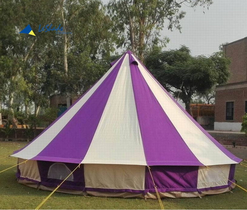 luxury outdoor glamping camping bell tent strip color