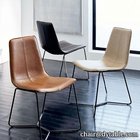 Modernized simple home comfortable backrest leather dining chair stainless steel ergonomic office chair
