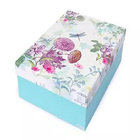 custom blue baby clothes gift box  luxury baby shoes paper cap box hinged hat box