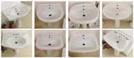 One Piece Ceramic Pedestal Basin Wash Basin for Bathroom Sanitary Wares
