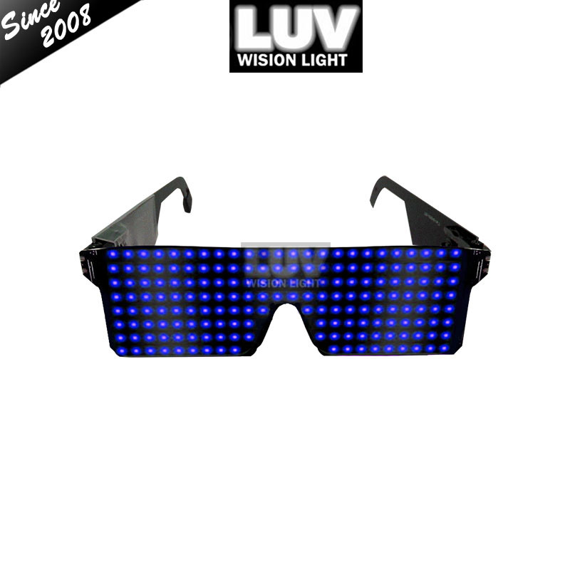 Rechargeable Light Up Neon Shutter LED Flashing Glasses Festival Rave Party LED Eye Glasses