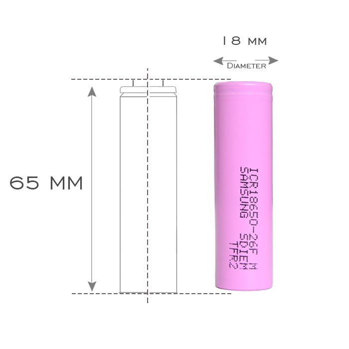 Samsung 26F 18650 lithium ion battery high drain  vape Battery