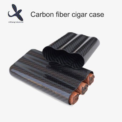 China 3K full carbon fiber 3 packs cigar case humidor customized Logo Ultra Light cigar case supplier