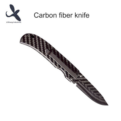 China OEM Black cool outdoor folding knife, 100% real carbon fiber knife,portable folding knife A supplier