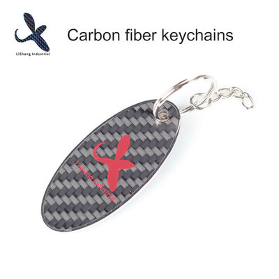 China Oval Real Carbon fiber keychains, for car carbon fiber gift key chains, Accept Customized Order supplier