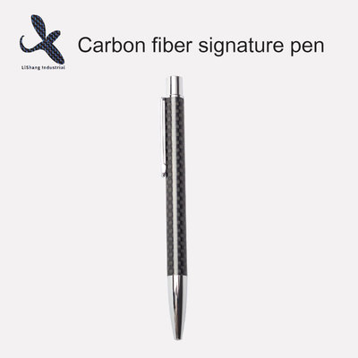 China Rotating Type carbon fiber with stainless steel inner black signature pen carbon fiber gift pen supplier