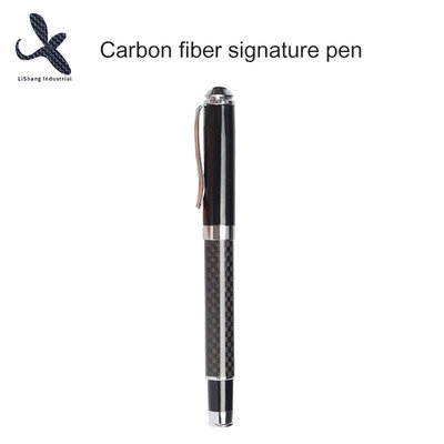 China 2017 fashion carbon fiber with stainless steel inner black signature pen carbon fiber gift pen supplier