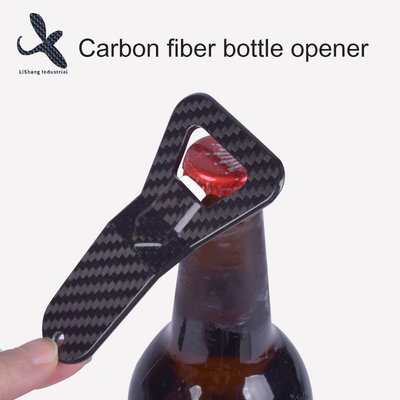 China Customized New Personalized 3k carbon Fiber Key holder 3D Metal Bottle Opener supplier