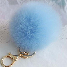China Hot sale pom pom custom fur ball keychain for handbag bag decoration supplier