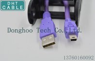 China A to Mini B  Drag Chain Camera USB Cable , Full Shielded USB 2.0 cable In Violet Color distributor