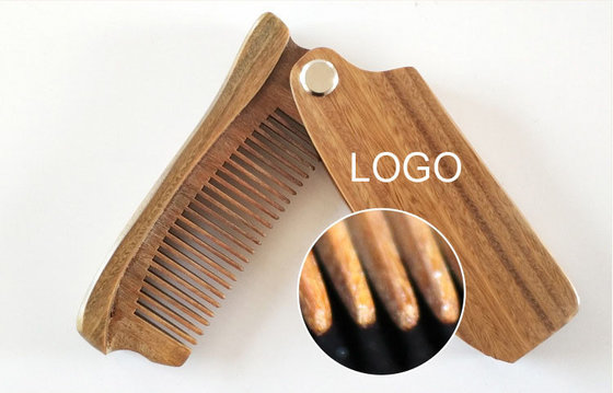 China Vintage Folding Hair Wooded Comb Logo Customized Home Supplies supplier