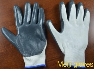 13G Nylon smooth finish Nitrile working Gloves/safety gloves/knitted gloves