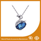 China Blue Crystal Goose Rhinestone Chain Necklace , Fashion Jewelry Necklace distributor