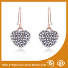 China Custom Nice Hook Design Silver Heart Metal Stud Earrings For Wedding distributor