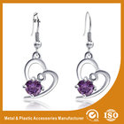 China 2.6CM Alloy Heart Metal Earrings Jewelry  / Safety Pin Earrings distributor