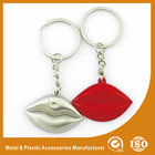 China Silver Plated Custom Shaped Keychain Personalised Lips Keychain distributor