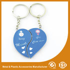 China Blue Personalized Heart Keychain Custom Metal Keychains For Birthday Keyring distributor