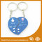 Blue Personalized Heart Keychain Custom Metal Keychains For Birthday Keyring supplier