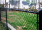 Green PVC 4 Inch Chain Link Wire Mesh , Privacy Chain Link Sports Fence