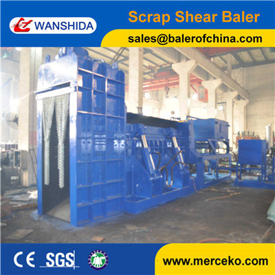 China PLC automatic control Scrap Metal Shear Baler to cut and press waste stainless steel with Diesel Engine drive supplier
