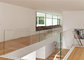 Staircase U channel glass railing with frameless handrail supplier