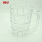 Transparent thick bottom raindrop glass beer mug with handle